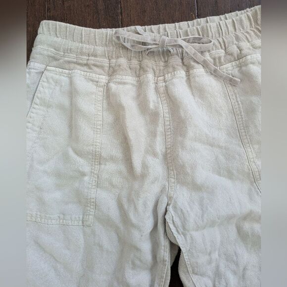 James Perse Relaxed Canvas Linen Pants Joggers Sand Tan Size 4 WCCL1788 - Picture 5 of 9